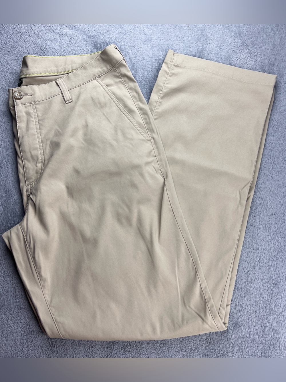 Eddie Bauer Men’s 36x32 Chino Pants Adventure Trek Nylon Hiking Athleisure Khaki